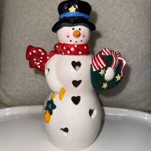 Snowman candle holder